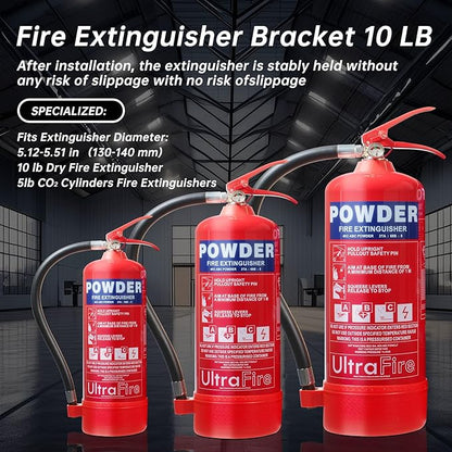 𝙐𝙥𝙜𝙧𝙖𝙙𝙚 10 LB Heavy Duty Fire Extinguisher Bracket 2 Pcs, Fire Extinguisher Mount St12 Steel, Fit 10 Lb Dry/5 Lb Co2 Extinguisher for School Vehicle Boat Truck Replace amerex 809