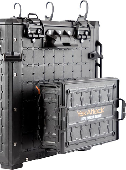 YakAttack TracPak with PicPocket QuickDraw - Black | Track Mount Storage Box with Spring-Loaded Lid | Quick Release Base & Labels Included | Vertical or Horizontal Mount | Made in USA