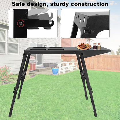 Portable Griddle Stand Compatible for Blackstone 17” 22" Propane Table Top Grill Stand,Universal Outdoor Camping Cooking Station with Side Shelf, Perfect Take Along for Outdoor Cooking and Camping