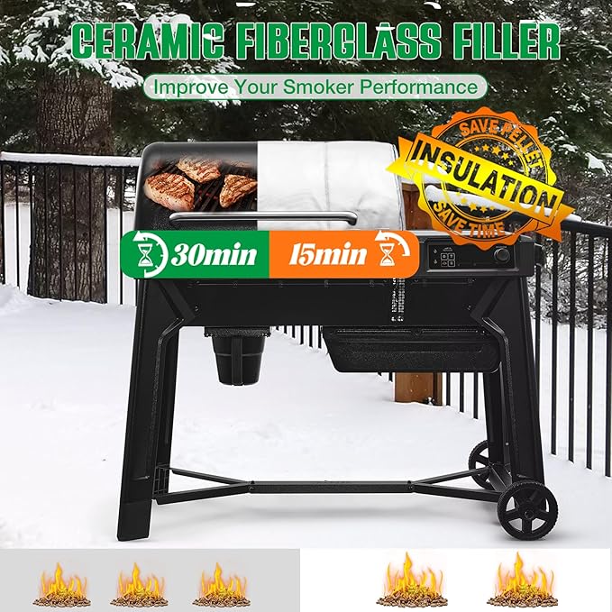 Grill Insulated Blanket for Traeger Woodridge Smoker Cover Thermal Insulation Replacement Parts Insulator Wood Pellet Grills BBQ Winter Accessory