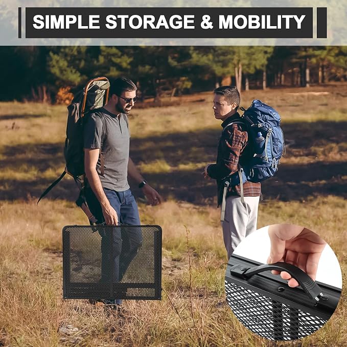 Folding Matel Grill Table, 3x2 FT Portable Camping Table | Lightweight Height Adjustable Metal Picnic Outdoor Table with Mesh Desktop and Mesh Bag, Beach and BBQ, Party