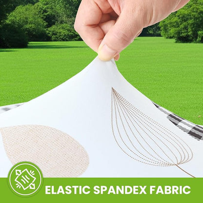 Smiry Spandex Fitted Tablecloth for 4 Foot Rectangle Tables, Washable Picnic Table Cover with Elastic, Stretch Reusable Table Cloth for Outdoor, Camping, Dining & Kitchen (Leaves, 30"x48")