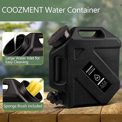 COOZMENT 3.2 Gallon/5 Gallon Water Containers with Spigot, BPA Free Water Jug, Military Green Water Tank, Multifunction Water Storage Containers for Camping Outdoor Hiking,Emergency Storage
