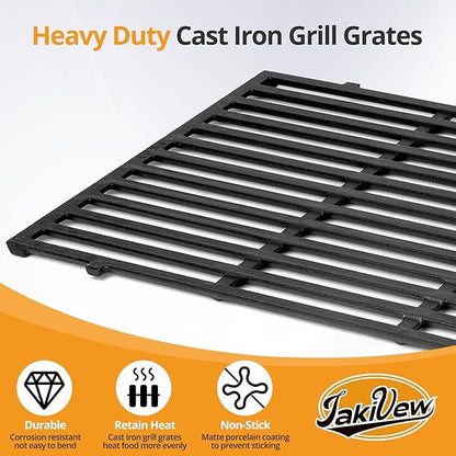 7638 Cast Iron Grill Grates, Compatible with Weber Spirit 300 Series (2007–2017 Front Control) & Spirit II 300 GS4 (2018+), Fits E-310, E-330, S-330, 17.5" x 11.9", 2-Pack