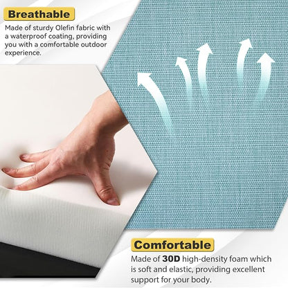 Deep Seat Patio Cushions Set 24 x 22 Inch,Olefin Fabric Outdoor Seat Cushion,Patio Furniture Cushions with Removable Cover,Rain-Proof and Fade Resistant Deep Seat Bottom & Back Cushion,1set