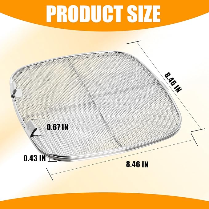 Stainless Steel Splatter Shield for Ninja Foodi AG301, Air Fryer Accessories, Air Fryer Splatter Guard Compatible with Ninja Foodi AG300, AG300C,AG301C, AG302, AG400