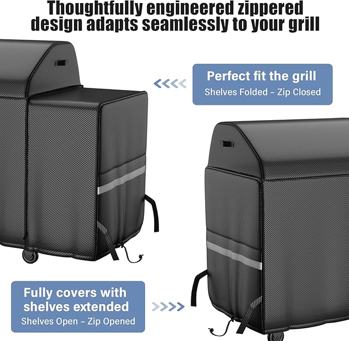 Grill Cover for Traeger Grills BAC776 Full-Length All Weather Grill Cover Accessory Woodridge Pro and Woodridge Elite for Traeger Woodridge Pro & Elite Pellet Grill, 600D Heavy Duty Waterproof