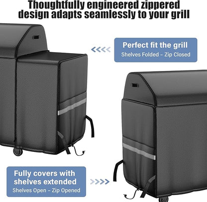 Grill Cover for Traeger Grills BAC776 Full-Length All Weather Grill Cover Accessory Woodridge Pro and Woodridge Elite for Traeger Woodridge Pro & Elite Pellet Grill, 600D Heavy Duty Waterproof