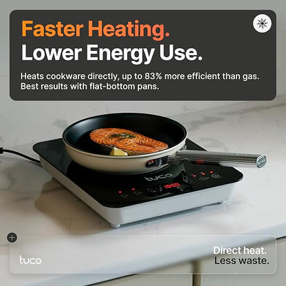 TUCO Portable Induction Cooktop Burner Hot Plate Electric Stove with Shatter-Proof Ceramic Glass, LCD Sensor Touch, ETL Certified, 20 Cooking Modes, 1800 Watts