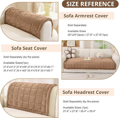 OstepDecor Couch Cover for Dogs, Washable Non Slip Sofa Cover for Pets | Soft Couch Covers for Sofa, Loveseat and Sectional, Furniture Protector Against Pet Hair & Dirt (35.4" x 47.2", Brown)
