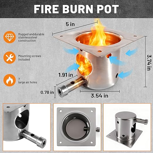 Fire Burn Pot, Hot Rod Ignitor, Upgraded 2.0 RPM Auger Motor,Induction Fan Wood Pellet Grills Parts Replacement Kits Compatible with Pit Boss, Traeger Camp Chef, Z Grills Pellet Grills