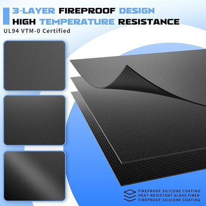 65 x 48 Grill Mat for Outdoor Grill, 20 mil Fire Resistant BBQ Pad | 20 mil fiberglass under grill mat with silicone fire coating; helps protect decks and patios from grease, sparks & BBQ mess.