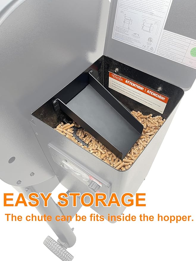 Pellet Smoker Magnetic Helper Chute: Effortless Pellet Collection, Accessories for Traeger and Pit Boss Grill, Magnetic Pellet Slide for Emptying Pellet Grill Hoppers