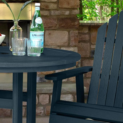 highwood AD-CNA36-FBE Hamilton 3 Piece Round Counter Height Dining Set, Federal Blue