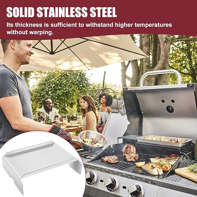 Heavy Duty Stainless Steel Pit Boss Heat Baffle Diffuser and Flame Tamer Replacement for Pit Boss 700 820 850 1000 1150 1250 1300 1600 Series Pellet Smokers, Drip Pan Heat Deflector Grill Accessories