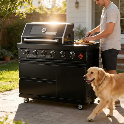 46 Inch Four Burners Natural Gas Grill,Stainless steel Outdoor Kitchen Islands