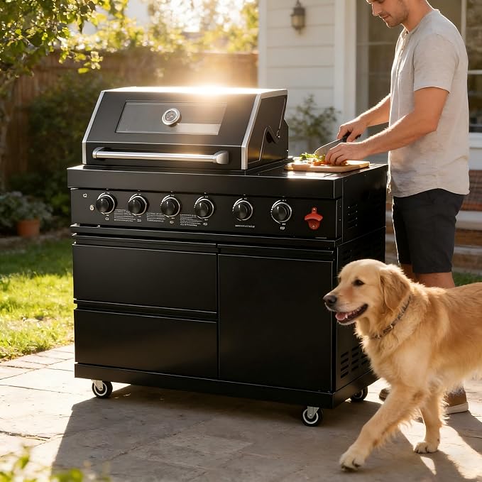46-inch Propane Gas Grill Four Burners Grill Stainless steel Outdoor Kitchen Islands