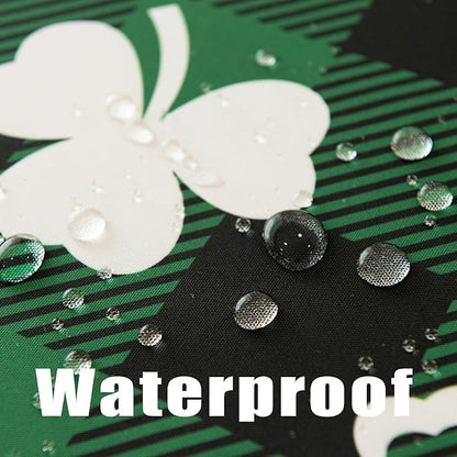 Waterproof Celtic Plaid Tablecloth Fabric - St Patrick's Day Green Oblong 52x70 Inch Buffalo Tartan Festive Table Cloth for Indoor Use - Irish Accessories for Dinner, BBQs, and Parties