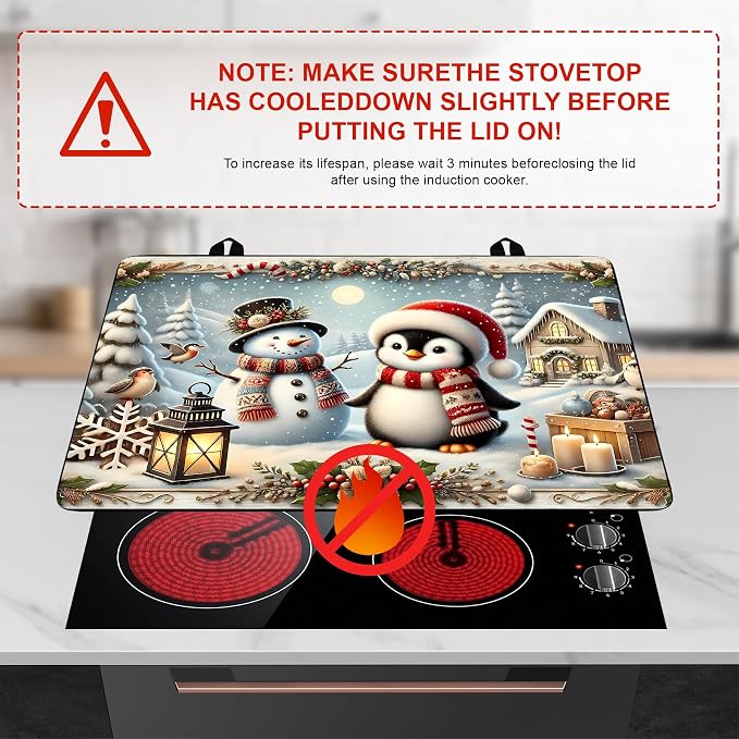 Christmas Stove Top Cover Snowman Stove Top Cover for Home Decoration Kitchen Pad Non-Stick Washable Cooktop Covers Countertop Protector Keep Stove Clean 28"x20" (Snowman)