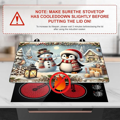 Christmas Stove Top Cover Snowman Stove Top Cover for Home Decoration Kitchen Pad Non-Stick Washable Cooktop Covers Countertop Protector Keep Stove Clean 28"x20" (Snowman)
