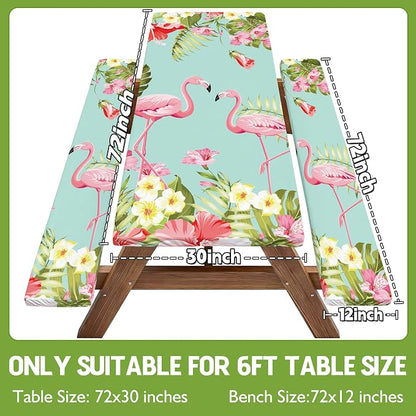 Picnic Table Cover with Bench Covers Tablecloth Glamping Essentials Travel Vacation Table Cloth Outdoor Cool Fun Unique Ideas Gifts for Camper Camping Lovers RV Owner Family Couple Women Female Mom