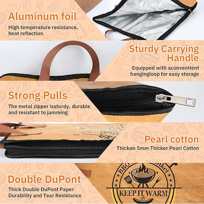 BBQ Blanket for Resting Meat - Insulated Brisket Blanket, Reusable Smoker Grilling Meat Resting Bag for Large Brisket Beef Pork Shoulders Turkeys, for Dad Father Daddy