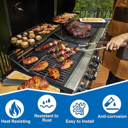 SafBbcue Grill Replacement Parts for Pit Boss Memphis Ultimate 4-in-1 Combo Grill, Porcelain Heat Plate Stainless Steel Burner for Pit Boss Memphis Ultimate Gas and Charcoal Combo Grill