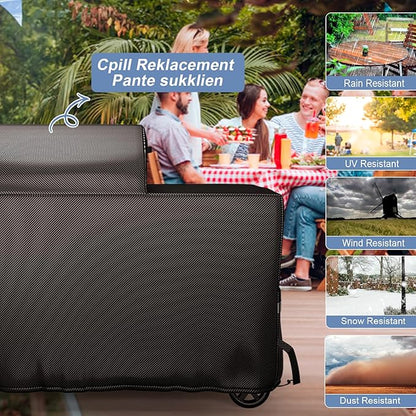 Grill Cover for Traeger Woodridge Replace for Traeger Grills BAC761 Full-Length All Weather Grill Cover Accessory Fits TFB86MLH Woodridge 600D Heavy Duty Waterproof BBQ Cover