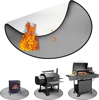 UBeesize 38" Grill Mat for Outdoor Grill, 3in1 Under Grill Mat, Fire Pit Mat & Fire Blanket, Waterproof, Oil Resistant, Reusable, Heat Resistant Up to 2000°F, Used for Fireplace and Outdoor.
