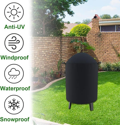Outdoor Round Vertical Smoker Cover Fits Big Horn Outdoors 16",Outvita 17" & 18.5",VIVOHOME,Char-Griller AKORN Jr Smoker Model E86714, Outsunny susici GRILIFE ect Most 16" Smoker (19" D x 28" H)