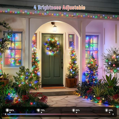 JMEXSUSS 132ft 400 LED Christmas Lights Indoor Outdoor Waterproof | 8 Modes Multicolor Christmas Tree Lights Plug in with Remote, Twinkle String Light for Bedroom Party Tree Christmas Decor