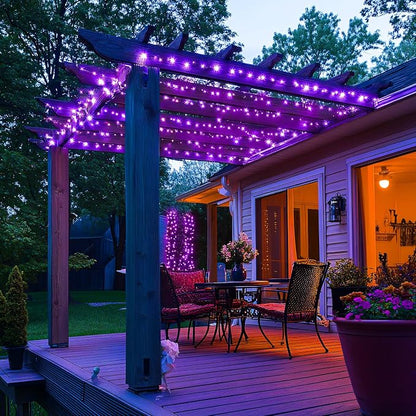 JMEXSUSS 400 LED Purple Halloween Lights Outdoor, Purple String Lights | 132 Ft Purple Christmas Tree Lights Indoor for Garden Patio Party Bedroom Christmas Decor, Plug in with Remote, 8 Modes