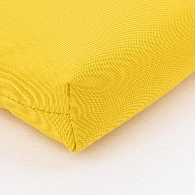 QILLOWAY Outdoor Chaise Lounge Cushion,All Weather High-Density Foam Recliner Chairs Replacement Cushions，Yellow.