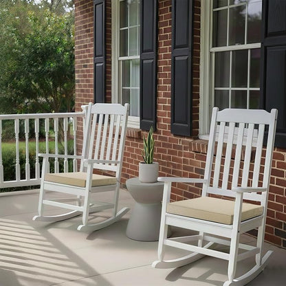 Outdoor Chair Cushions, Water-Resistant & Fade-Resistant, Patio Furniture Square Seat Replacement Chair Pads with Ties, Removable Cover, Non-Slip Bottom, Set of 2, 22 x 22 Inch, Natural