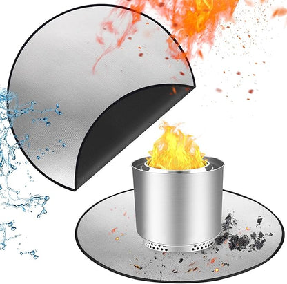 TOHONFOO 5-Layer Round Fire Pit Mat 39in Compatible with Solo Stove Ranger Fire Pit, Easy to Clean Under Grill Mats for Outdoor Grill to Protect The Deck, Patio, Pavers