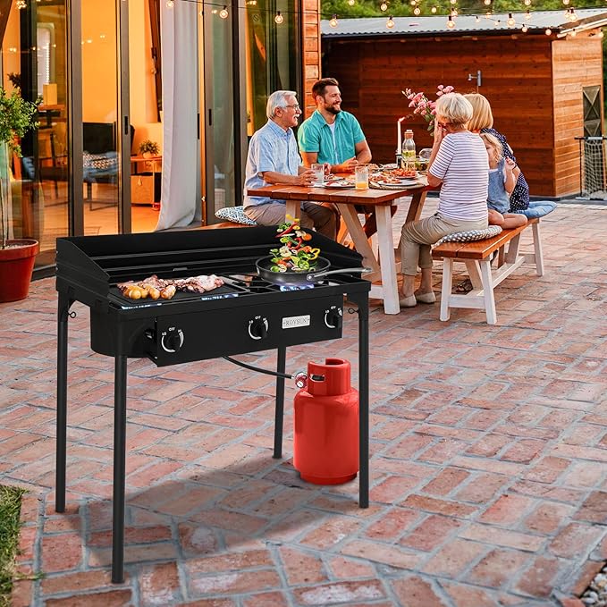 ROVSUN 2/3 Burner Outdoor Propane Gas Stove High Pressure Stand Cooker for Backyard Cooking Camping Home Brewing Canning Turkey Frying