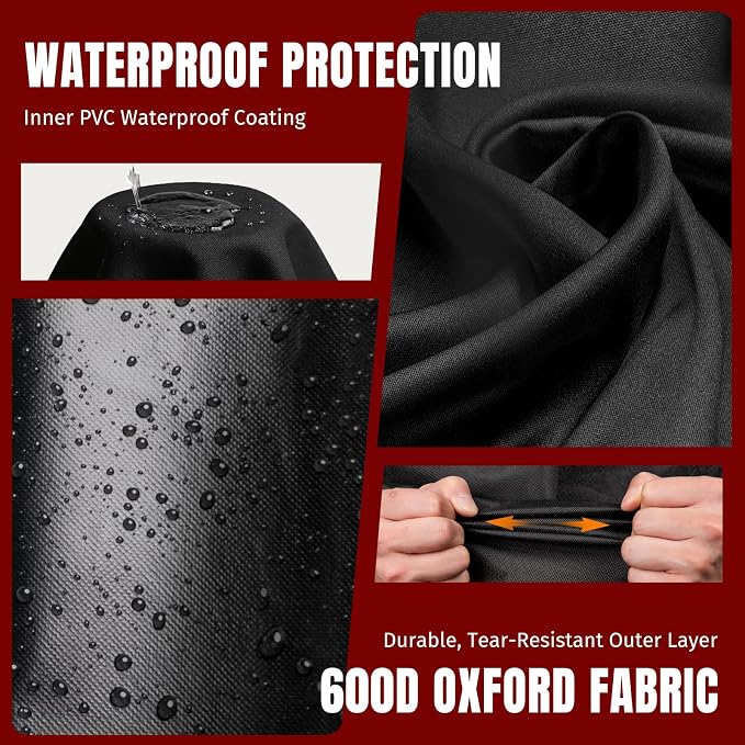 SHINESTAR 600D Oxford Grill Cover for Oklahoma Joe's Highland Offset | Premium Smoker Cover Waterproof & Heavy Duty for Oklahoma Joe's Charcoal Offset Smoker, 65"L x 31" W x 45" H