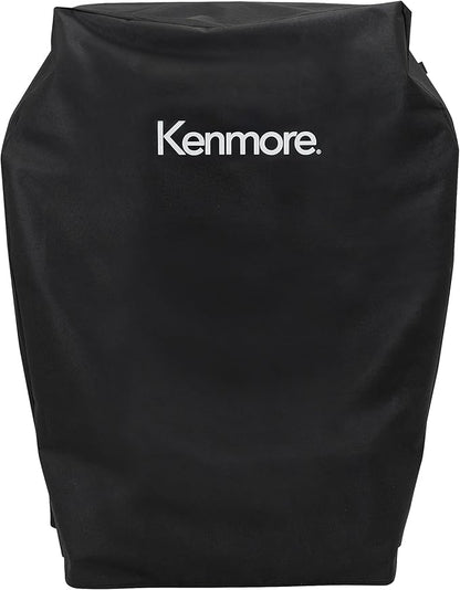 Kenmore 33 Inch Gas Grill Cover for Outdoor Grill, Universal BBQ Grill Cover for 2- and 3-Burner Gas Grill, Weatherproof, UV- and Fade-Resistant with Hook & Loop Straps, Black