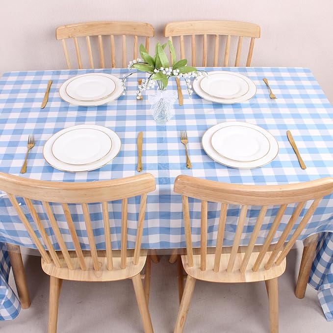 Kesfey Clear Plastic 100% Waterproof Tablecloth 70 x 70 inch Square Transparent Sheet Tablecovers Protector Oil Spill Proof Clear Vinyl PVC Table Cloths Wipeable Table Cover Table Protector for Dining