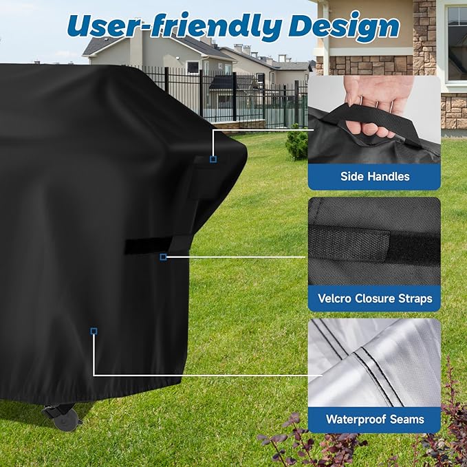Flat Top Grill Cover for Nexgrill Daytona 4-Burner Propane Gas Griddle, Heavy Duty Waterproof Gas Griddle Cover for Member Mark Pro Series 5-Burner Gas Griddle, 68" W x 29" D x 36" H