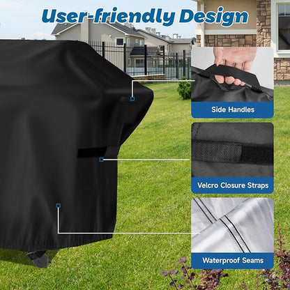 Flat Top Grill Cover for Nexgrill Daytona 4-Burner Propane Gas Griddle, Heavy Duty Waterproof Gas Griddle Cover for Member Mark Pro Series 5-Burner Gas Griddle, 68" W x 29" D x 36" H