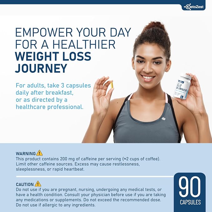 Fat Burner Appetite Suppressant for Weight Loss - Daytime Men Women Natural Thermogenic Fat Burning Diet Pills with Green Tea Caffeine - Curb Hunger Appetite Control Belly Fat Burn Support