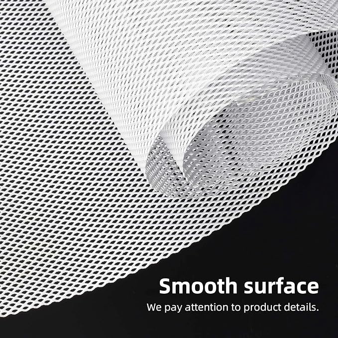 AggAuto Universal 40"x13" Car Grill Mesh 3x6mm Rhombic Hole White | Aluminum Alloy Automotive Grille Insert Bumper, One of the Most Multifunctional Shape Grids 100x33cm