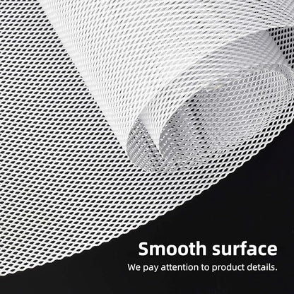AggAuto Universal 40"x13" Car Grill Mesh 4x8mm Rhombic Hole White | Aluminum Alloy Automotive Grille Insert Bumper, One of the Most Multifunctional Shape Grids 100x33cm