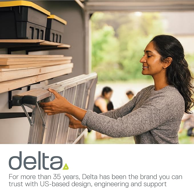 Delta Heavy Duty Lumber Storage Rack Cycle, Holds Up to 800 lbs - Easy to Install Wood Storage Rack with Fully Adjustable Arms - Steel Construction Storage Solution for Garage, Basement & Pantry