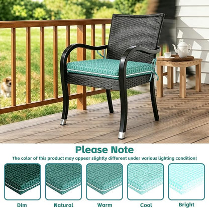COZYVIDA Outdoor Chair Cushions Set of 4, 20"x20" Square Seat Pads with Tie Straps and YKK Zippers, 30D High-Density Foam, Water-Resistant Fabric,UV-Resistant 1000+ Hrs