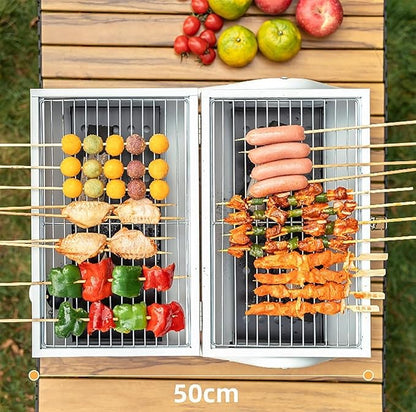 EKsma Portable Foldable Outdoor Charcoal Grill for Grilling Charcoal Grill for Grilling Meat, Fish and Vegetables(Black)
