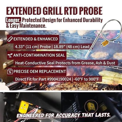 WiFi Controller Combo Set Replacement for Masterbuilt Gravity Series 560/800/1050 Digital Charcoal Grill - Full Kit with WiFi Control Panel, RTD Probe, 4 Meat Probes, 3 Door Switches & Power Adapter