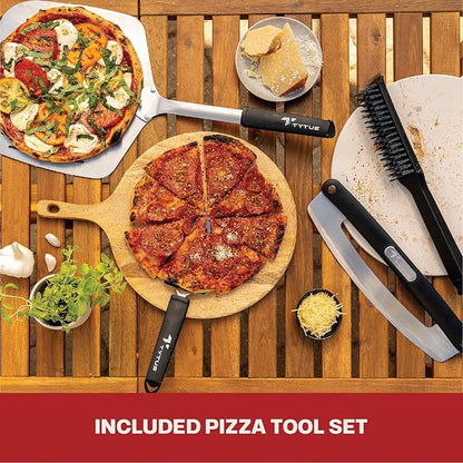 Tytus Anaheim 4-Burner Gas Grill with Prep Cart and Pizza Oven + Cover, Light, Pizza Tool Kit - Modular Outdoor Kitchen, Quick Assembly, Outdoor Cooking, Kitchen Island for BBQ