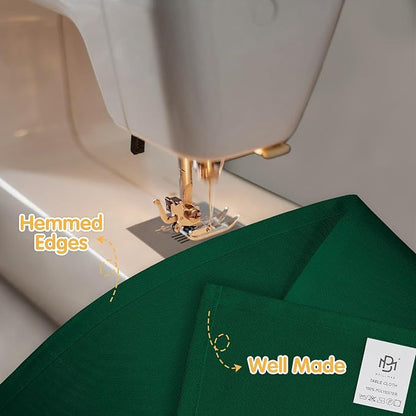 BRILLMAX 4 Pack Hunter Green Tablecloth 90x156 Inch for 8ft Rectangle Table | 150 GSM Polyester Fabric, Floor Length Drop, Water, Stain & Wrinkle Resistant Cloth Cover for Wedding Reception Banquet Party